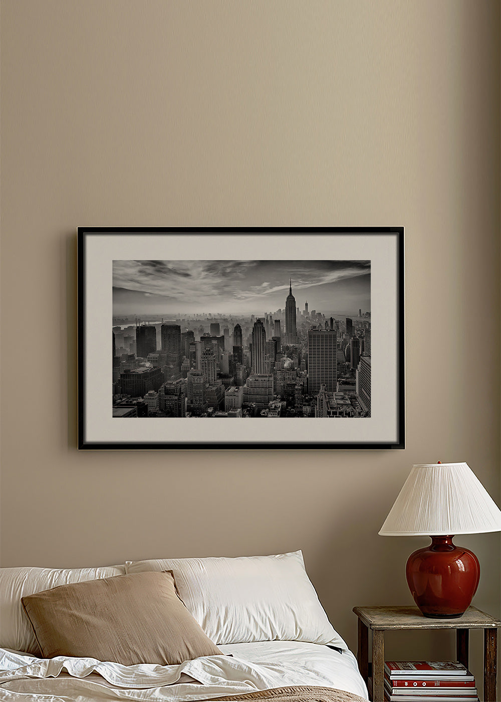 Cuadro de ciudades: Skyline de Manhattan en blanco y negro – Canvas2