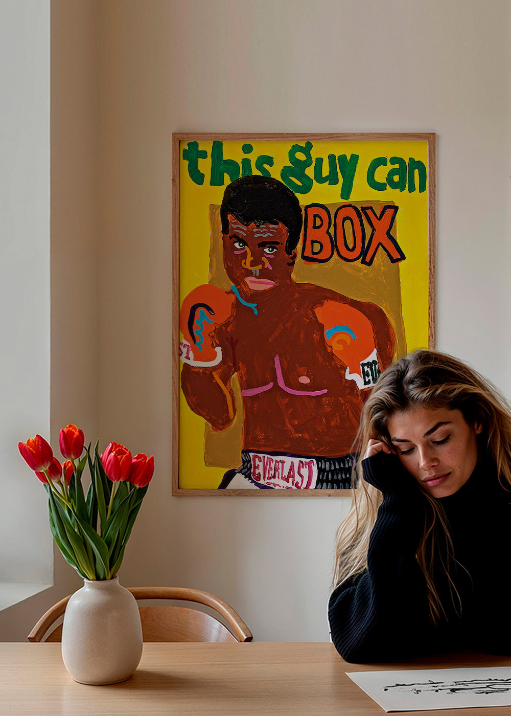 Cuadro deportivo boxeador ilustrado – Product1