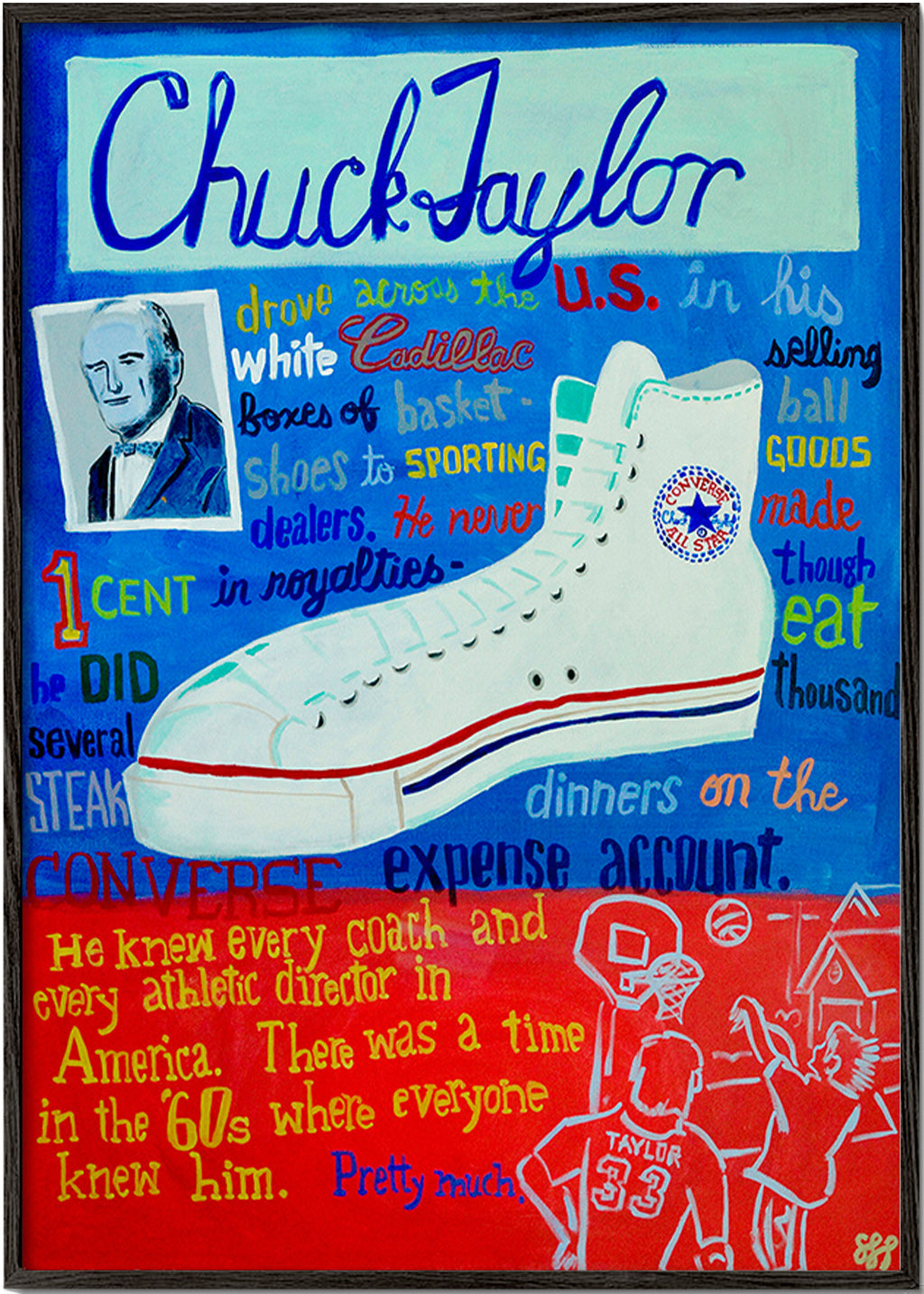 Cuadro deportivo Chuck Taylor zapatilla retro – Black Frame