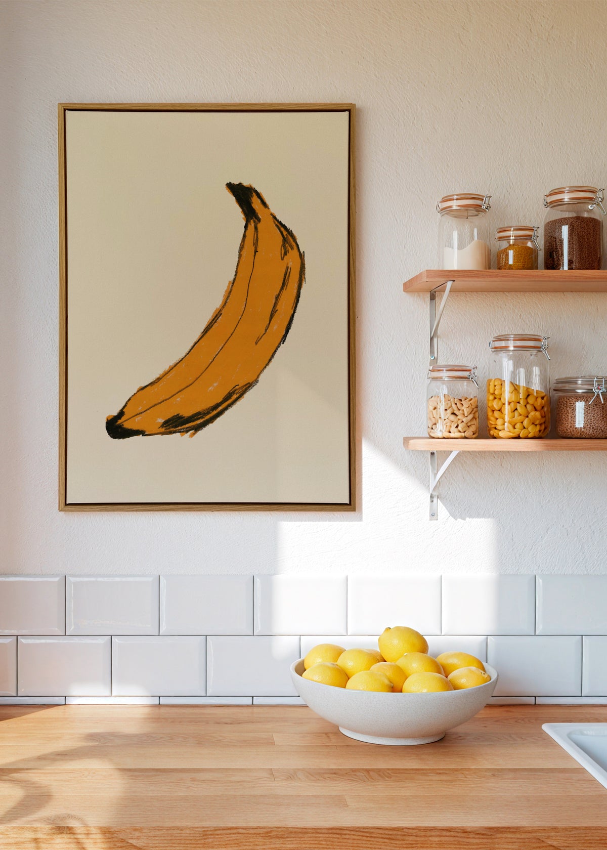 Banana - Framed canvas in an interior