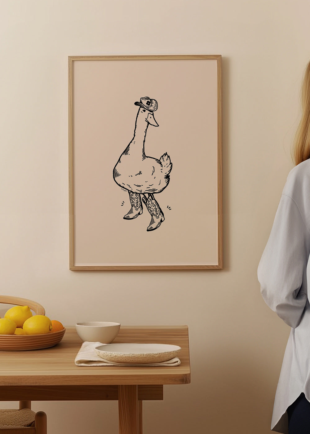 Cuadro pato vaquero ilustrado – Product1