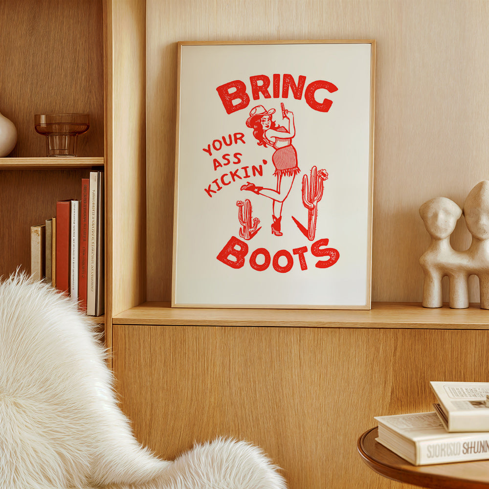 Ilustración con cowgirl divertida y texto tipográfico – Product2