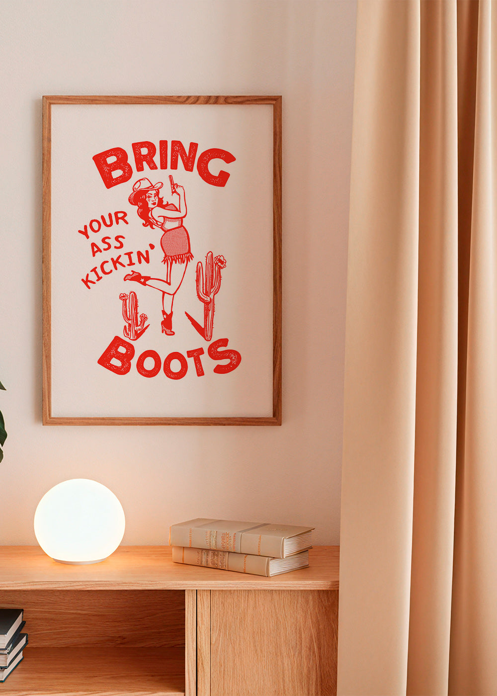 Ilustración con cowgirl divertida y texto tipográfico – Product3