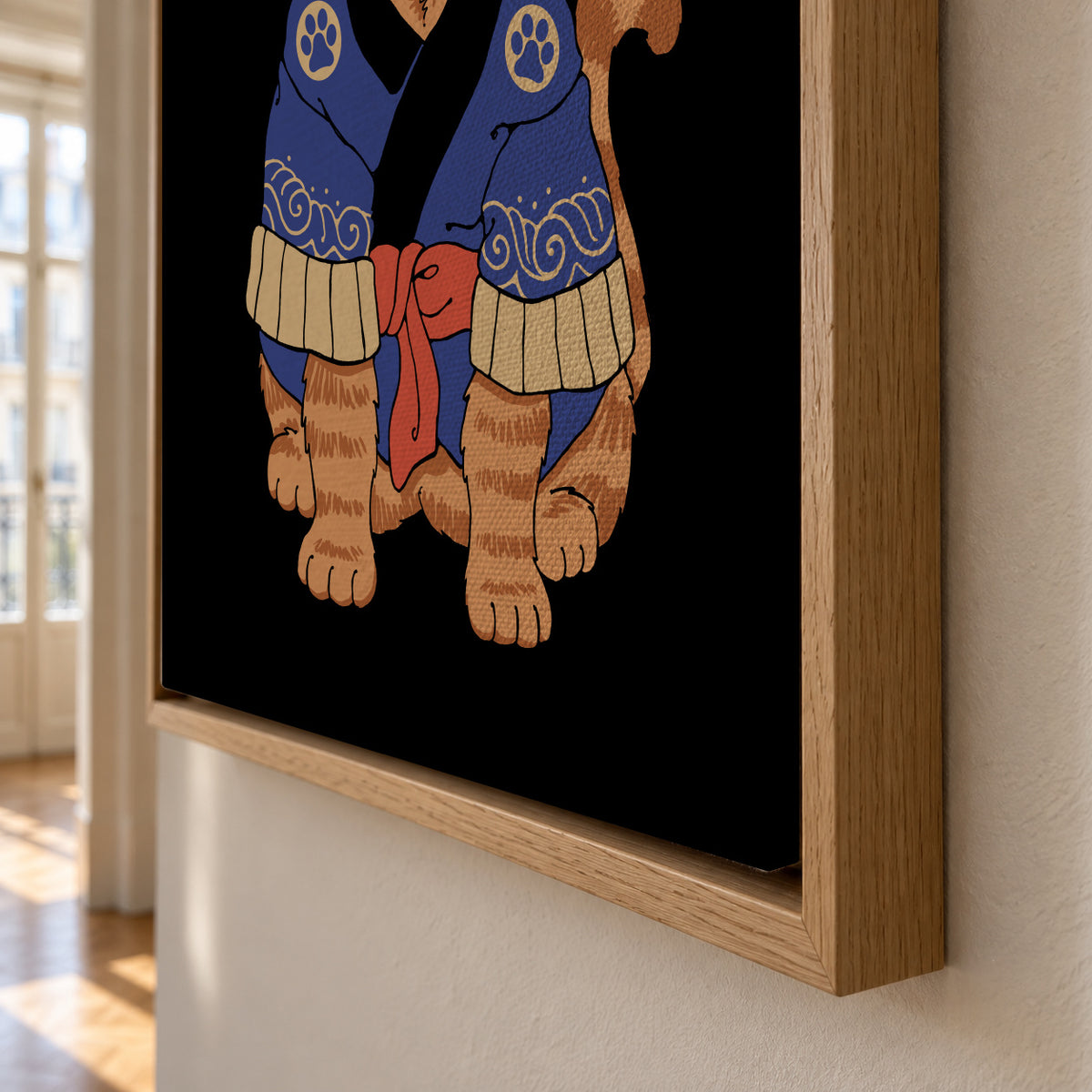 Sushi Meowster - Framed canvas detail