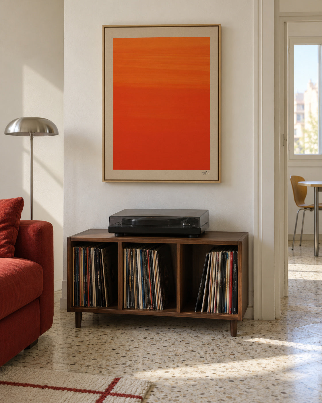 Sunset Horizon - Framed canvas in an interior