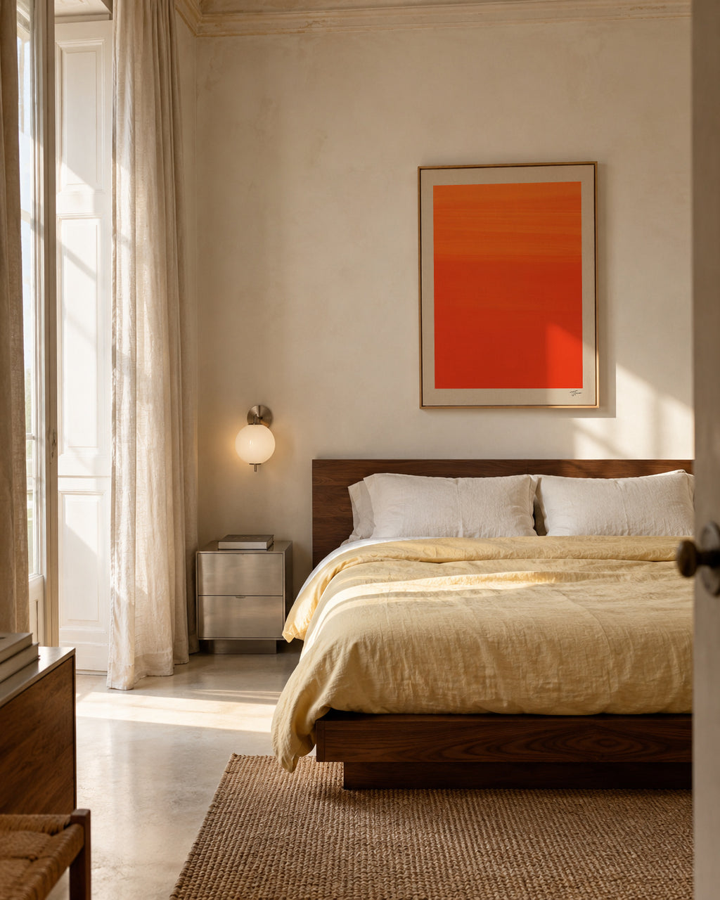 Sunset Horizon - Framed canvas in an interior