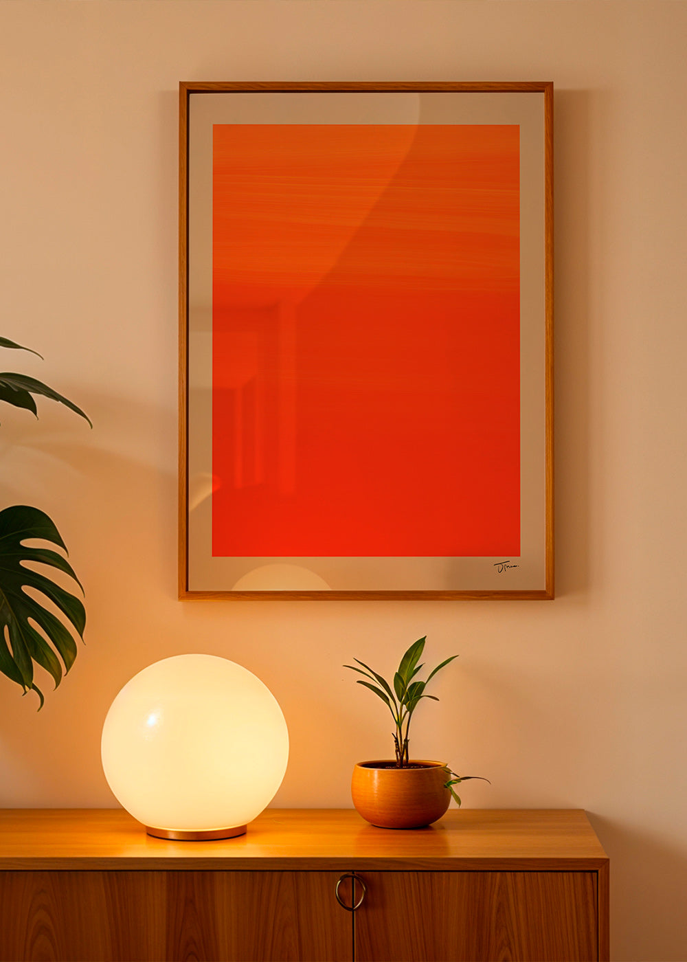 Cuadro abstracto horizonte naranja degradado – Product3