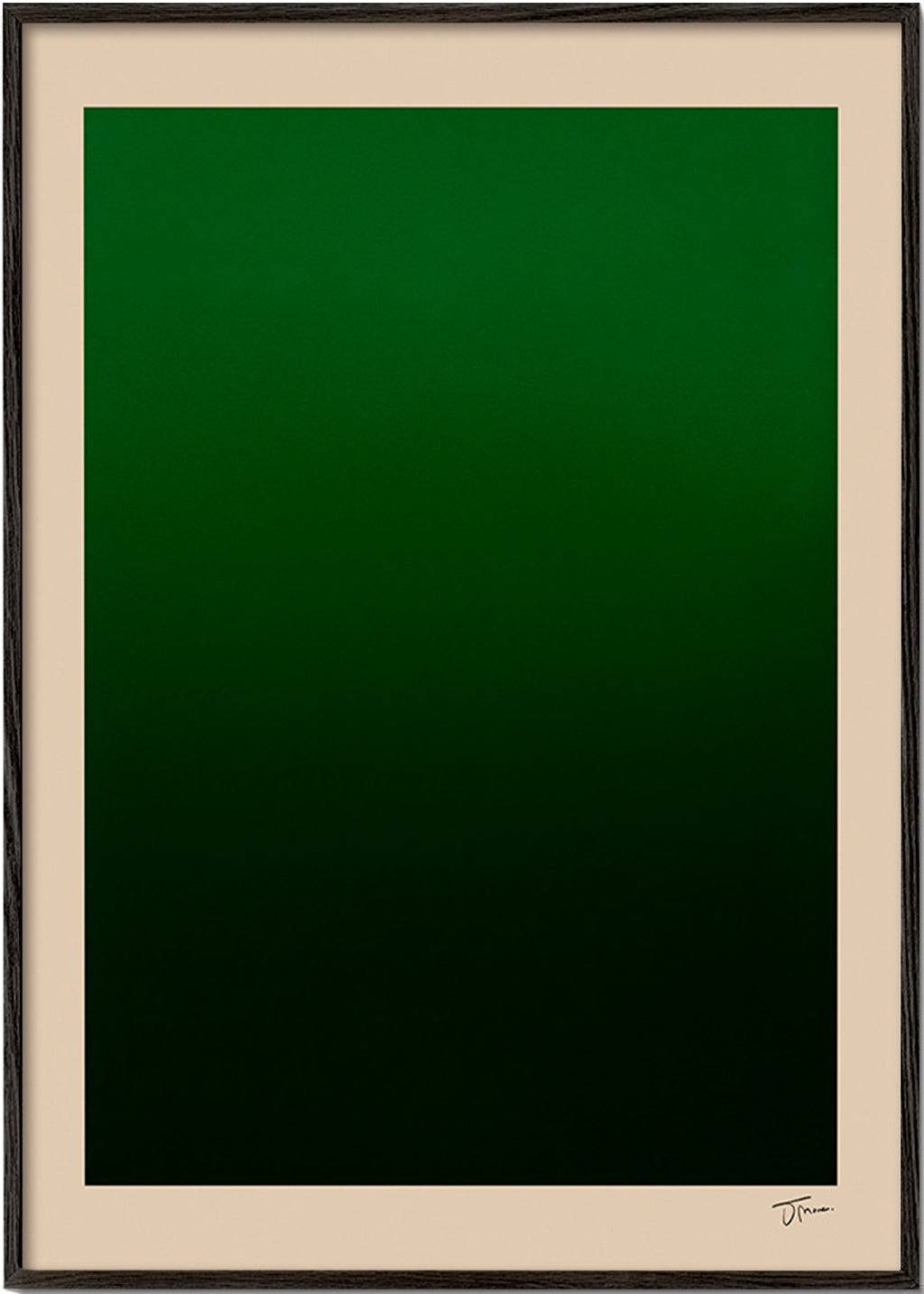 Cuadro abstracto degradado verde – Black Frame