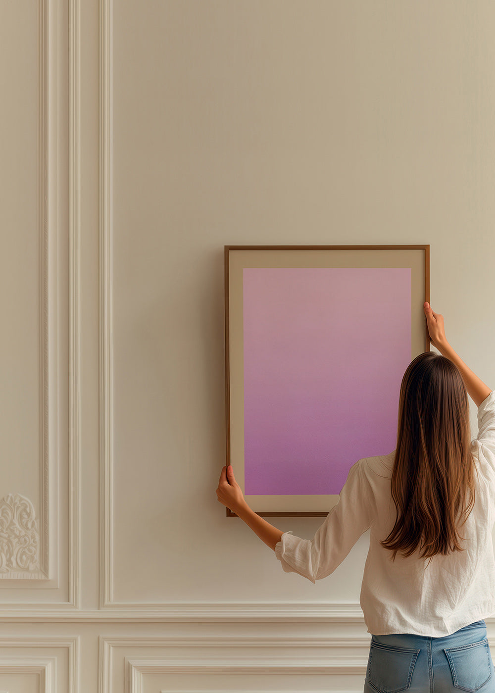 Cuadro abstracto degradado lavanda vertical – Product2