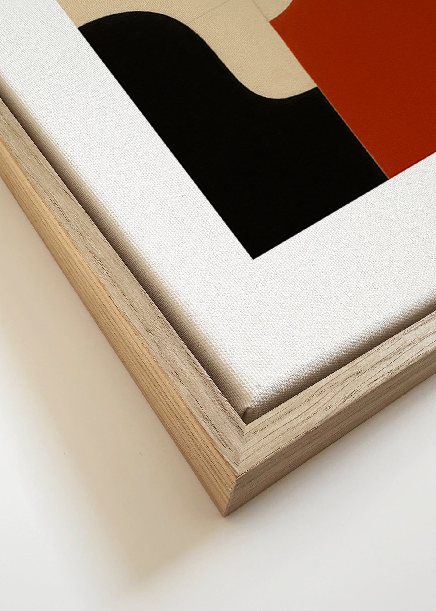 Cuadro geométrico modular con curvas orgánicas – Canvas detail