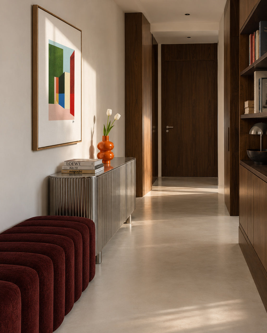 Silent Corridor II - Framed canvas in an interior