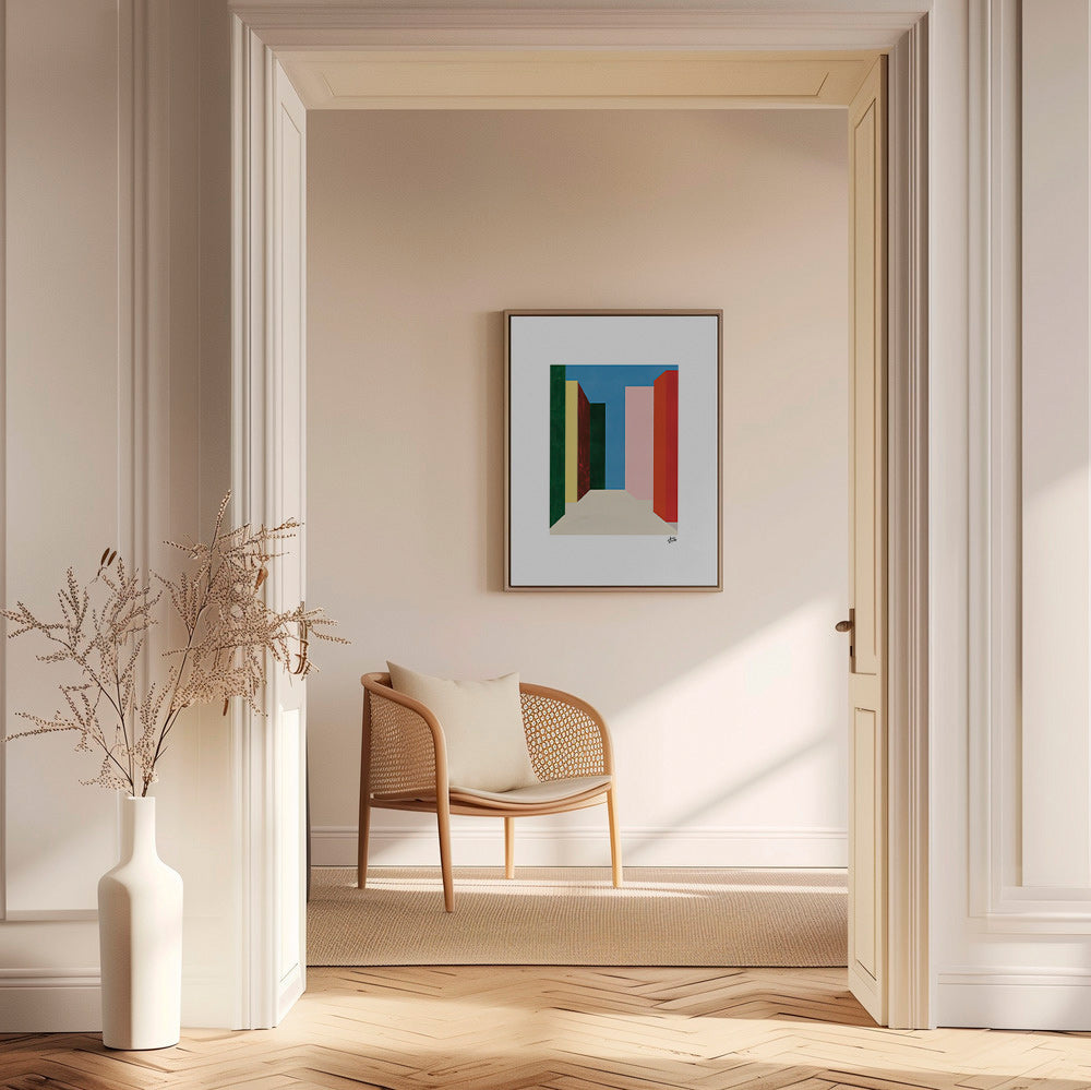 Cuadro geométrico: pasaje vertical de colores – Canvas2