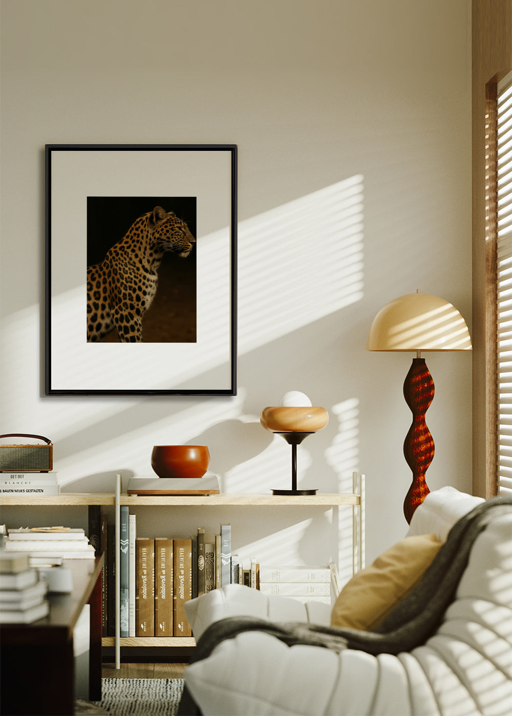 Leopard Profile - Framed canvas in an interior