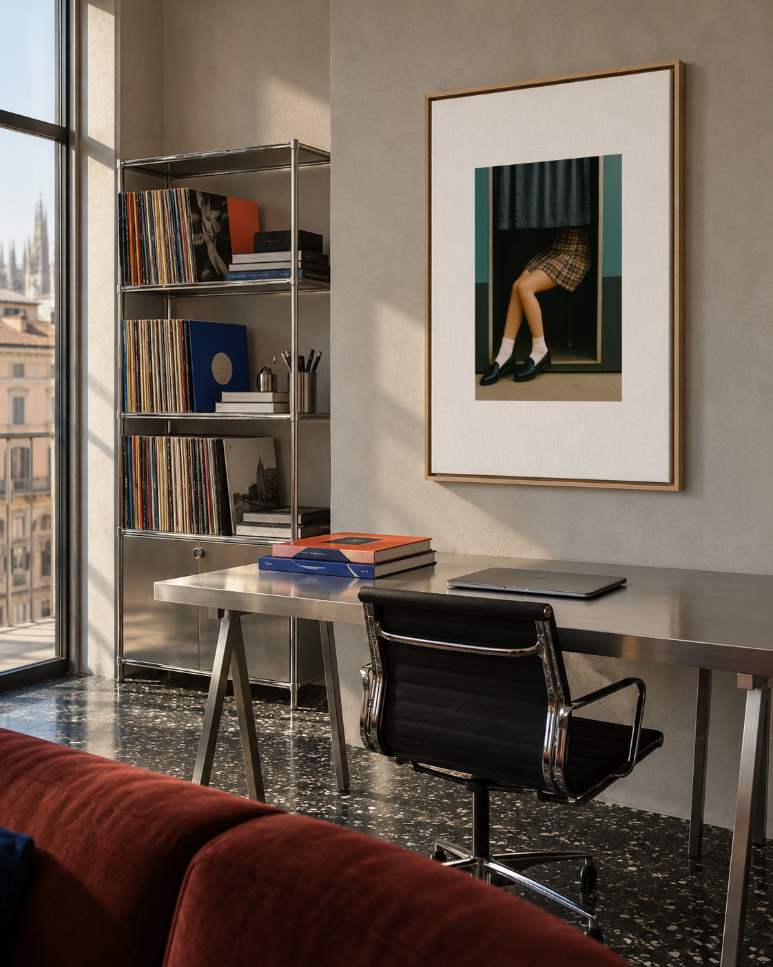 Waiting Booth - Framed canvas in an interior