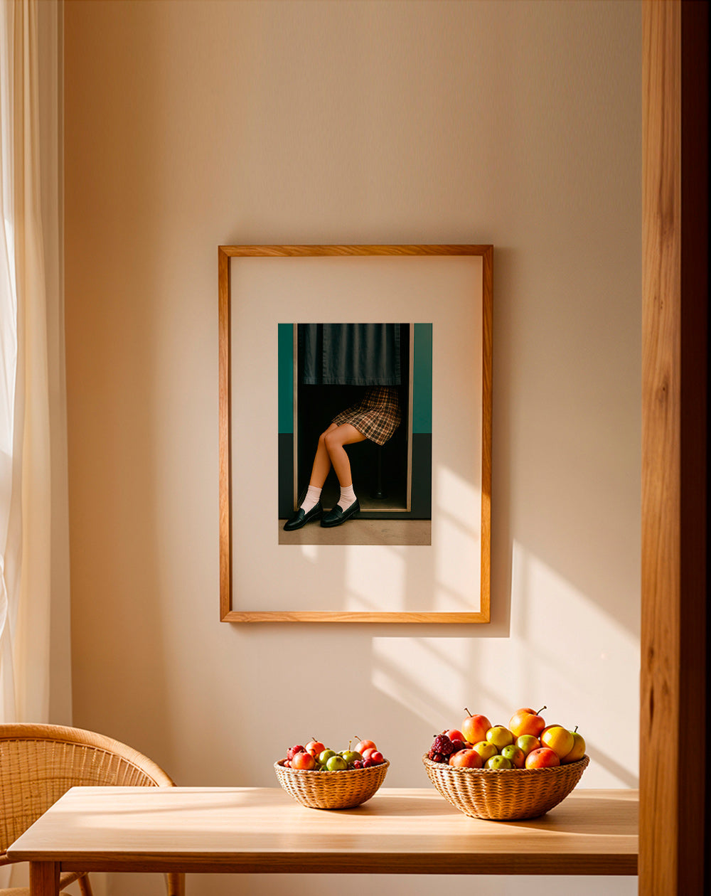 Fotografía editorial de piernas en cabina – Product1