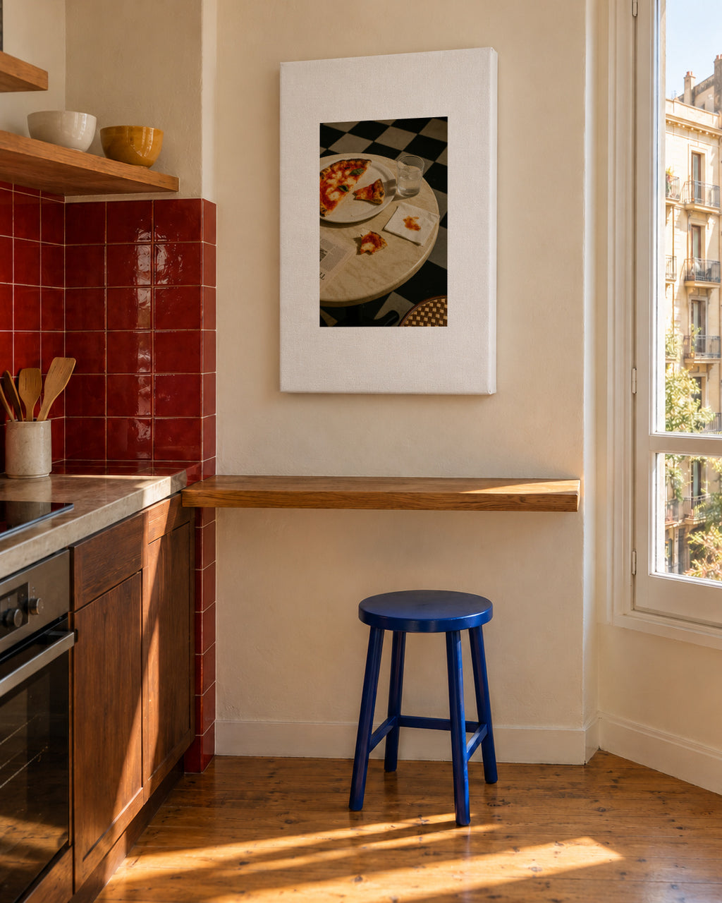 Pizza Break - Unframed canvas in an interior