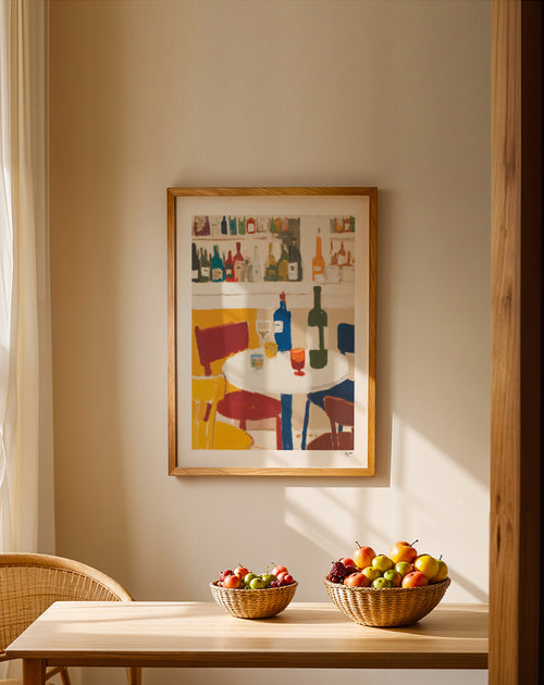 Bistro Corner - Framed poster in an interior