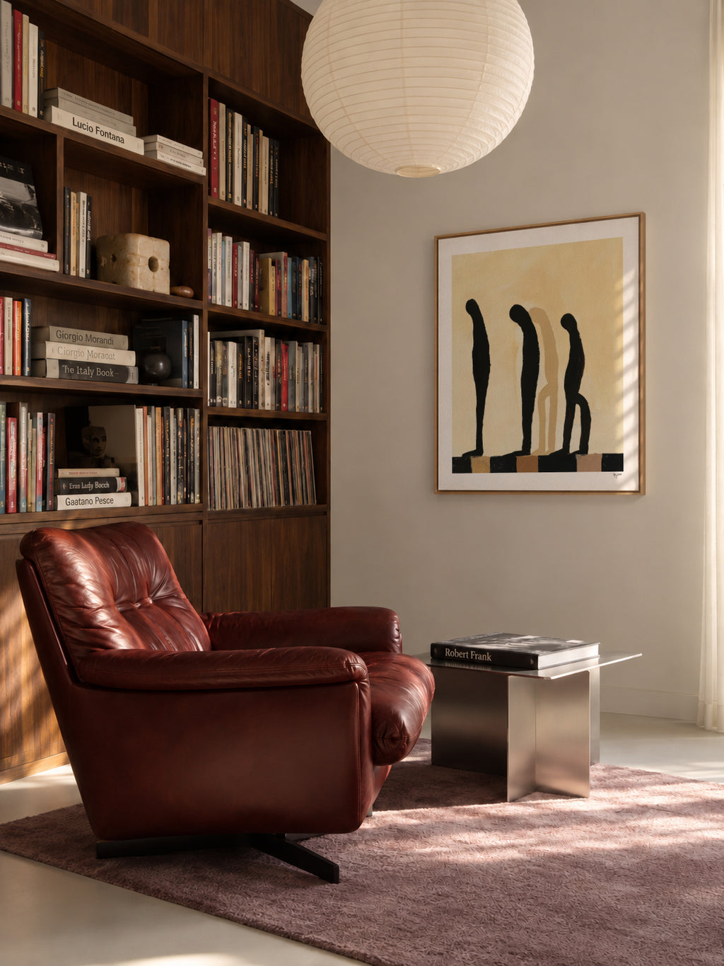 Three Figures I - Framed canvas in an interior