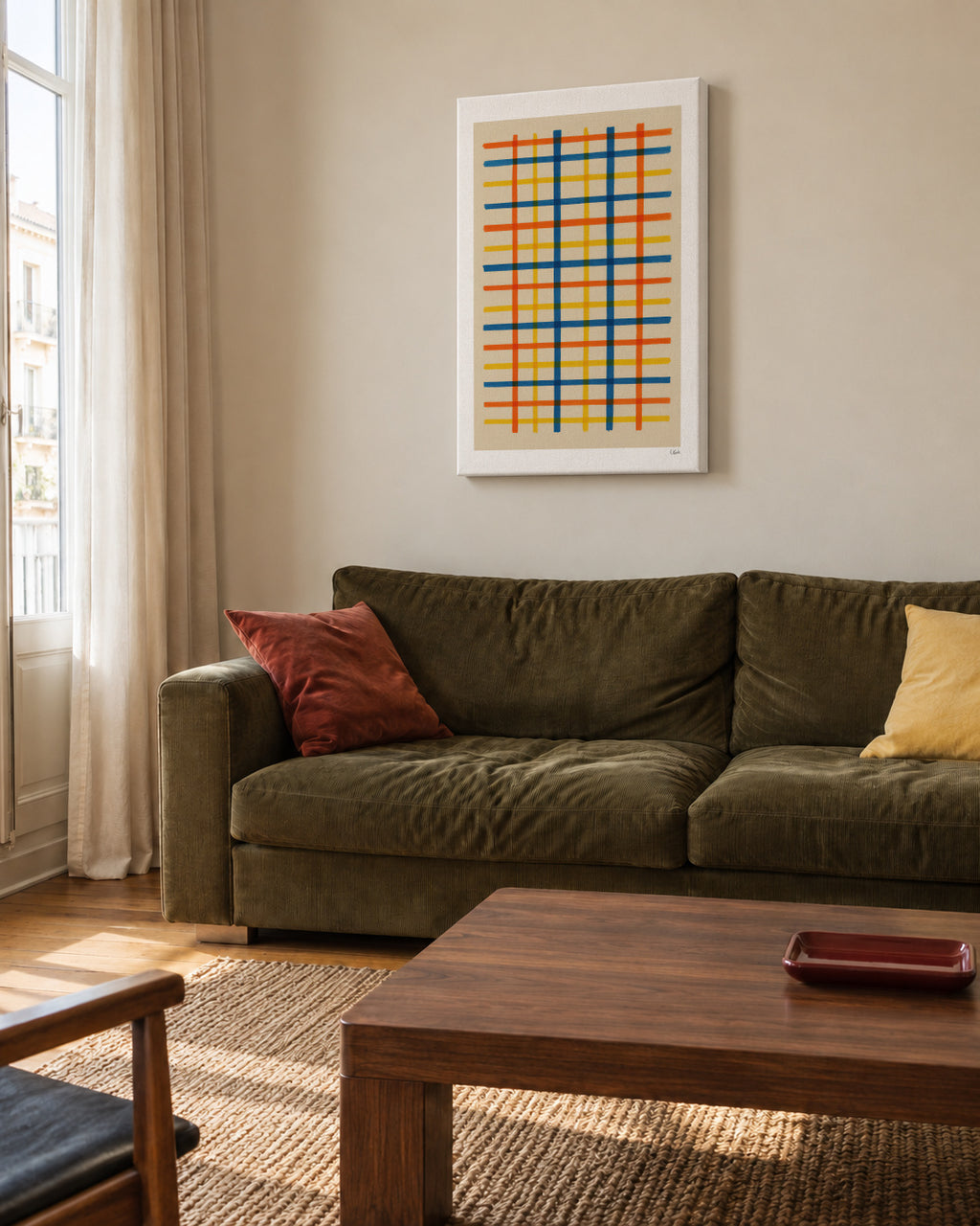 Summer Grid - Unframed canvas in an interior