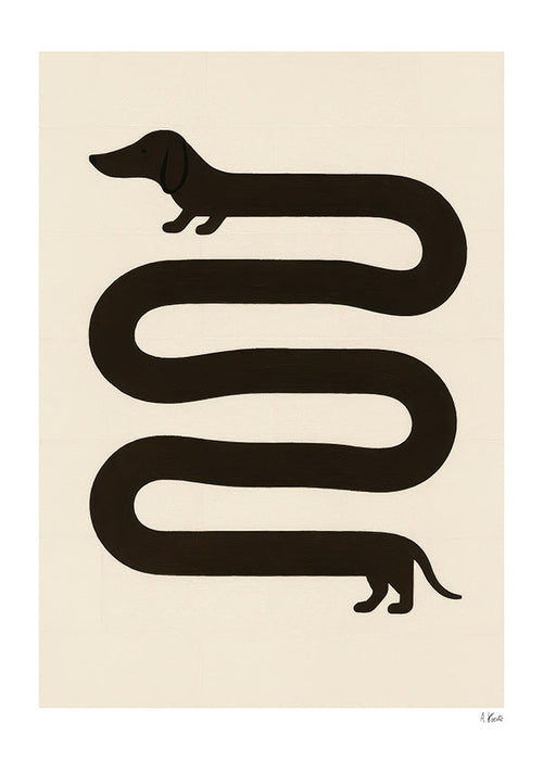 Cuadro perro alargado minimalista