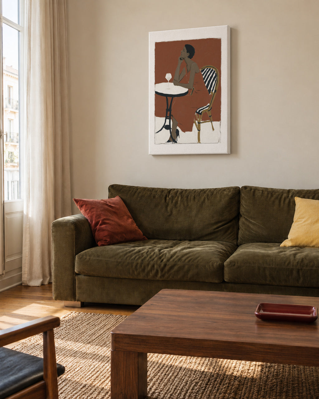 Terrace Wine - Unframed canvas in an interior