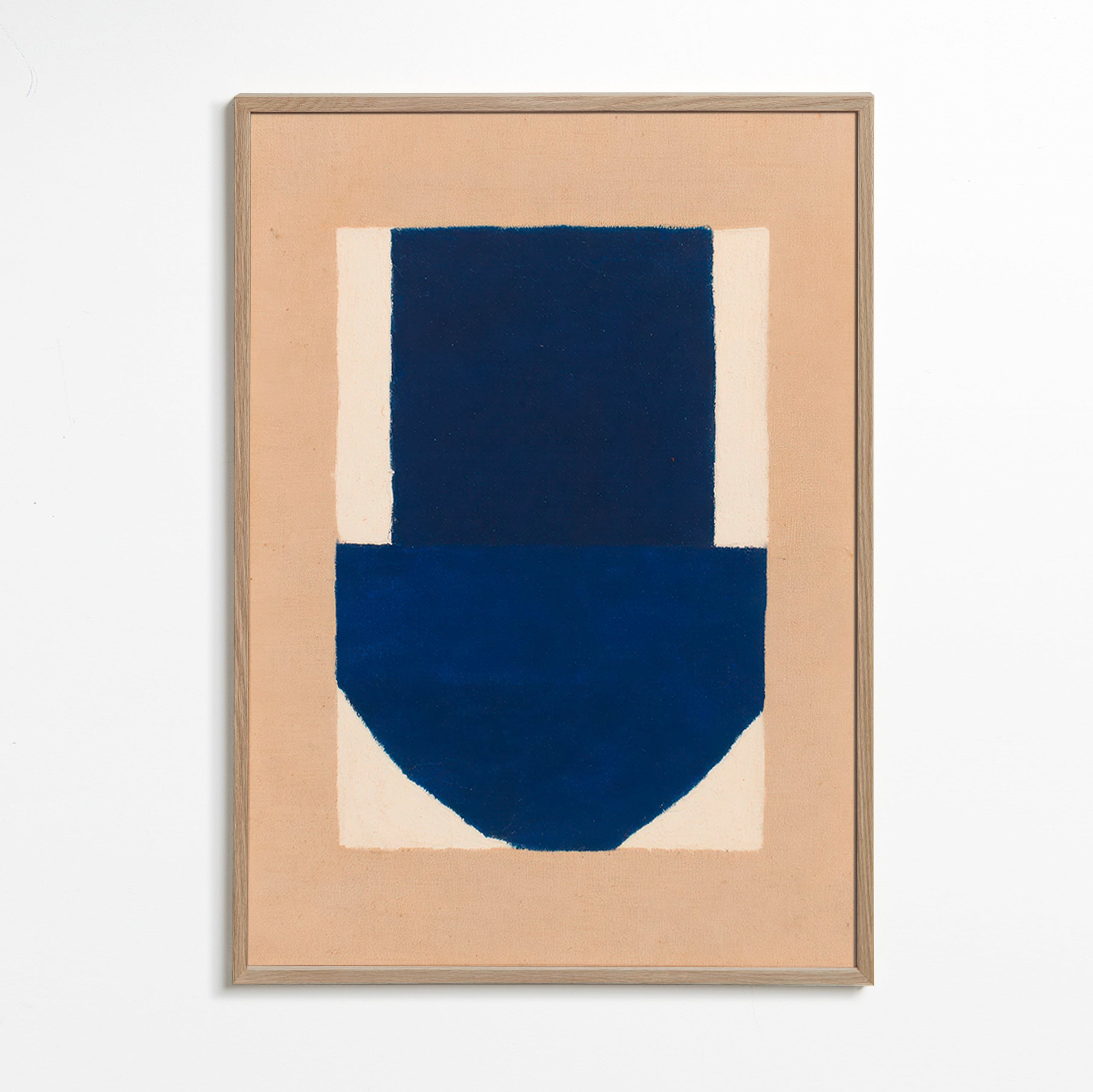 Cuadro geométrico azul y beige – Oak Frame