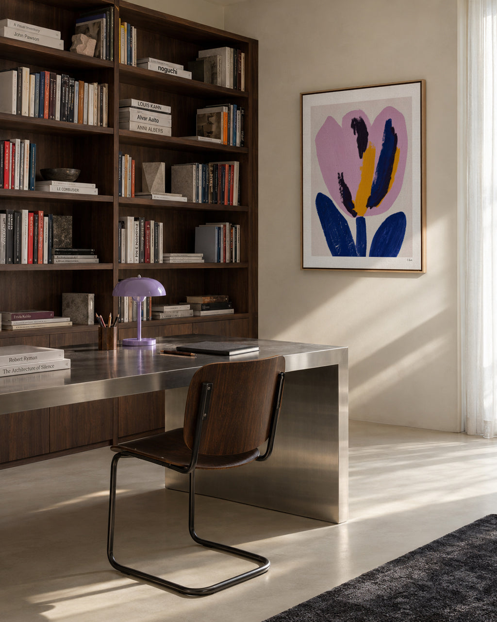 Pink Petal - Framed canvas in an interior