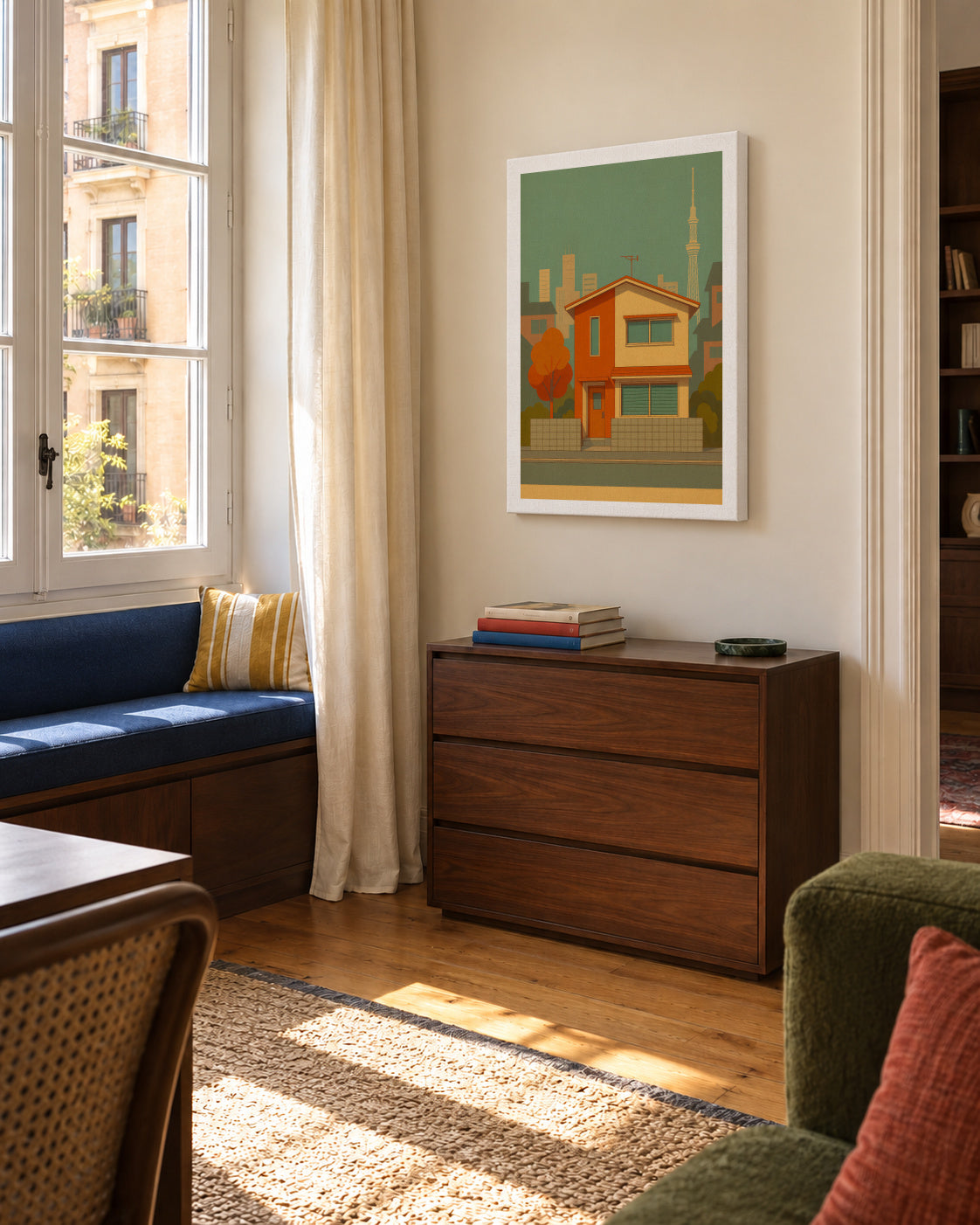 Tokyo House - Unframed canvas in an interior