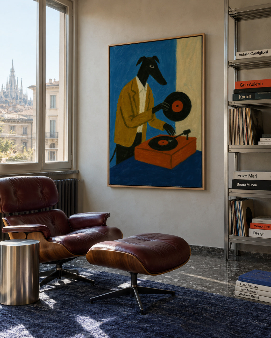 Midnight Vinyl - Framed canvas in an interior
