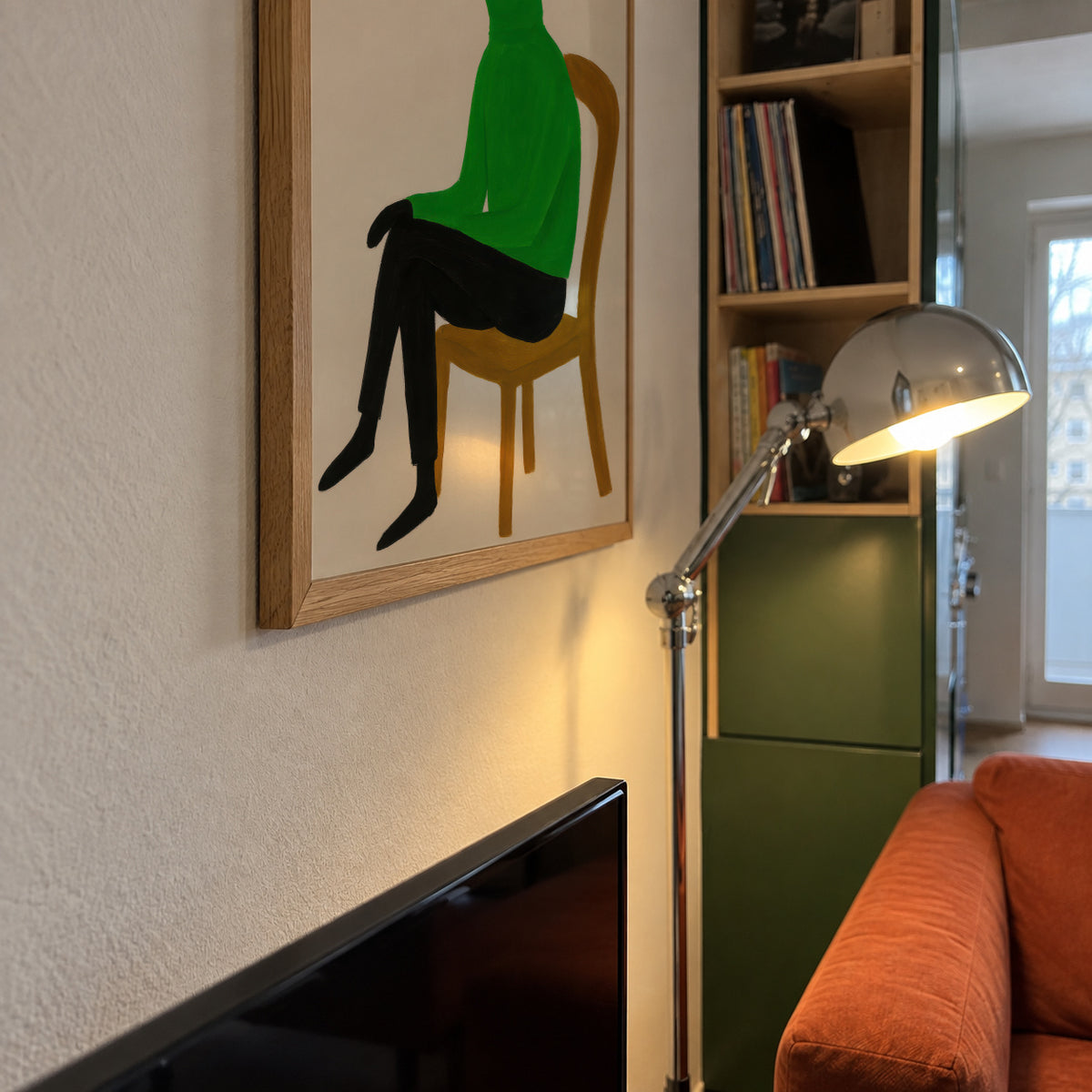 Green Turtleneck - Framed poster detail