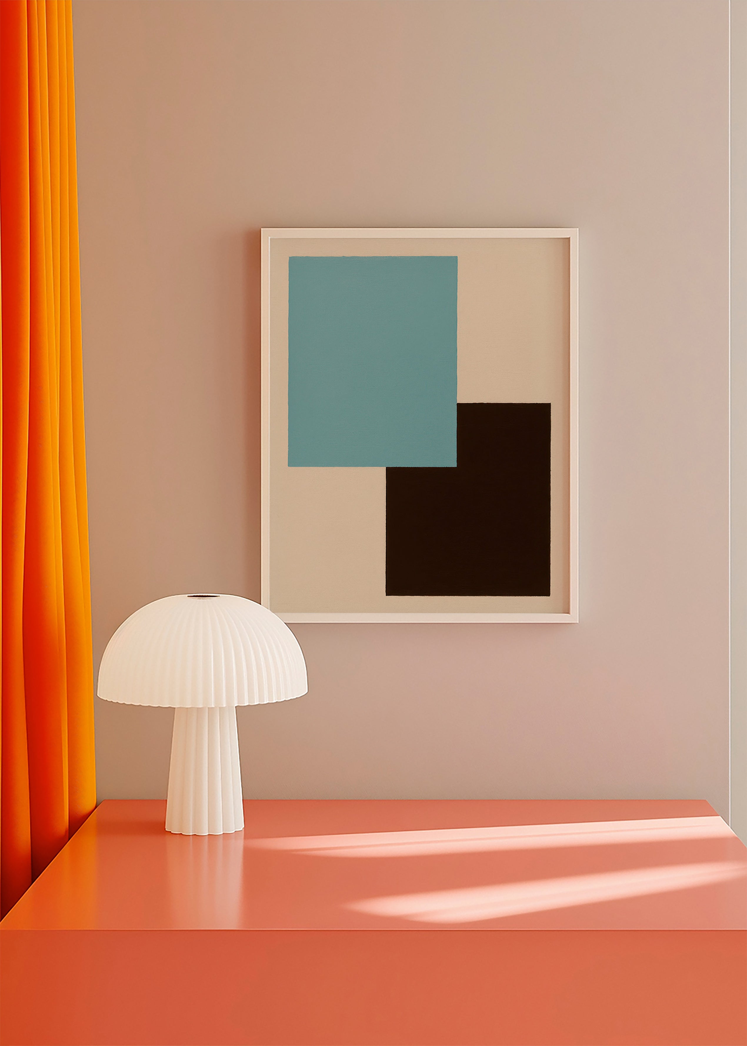 Cuadro geométrico azul y marrón – Product1