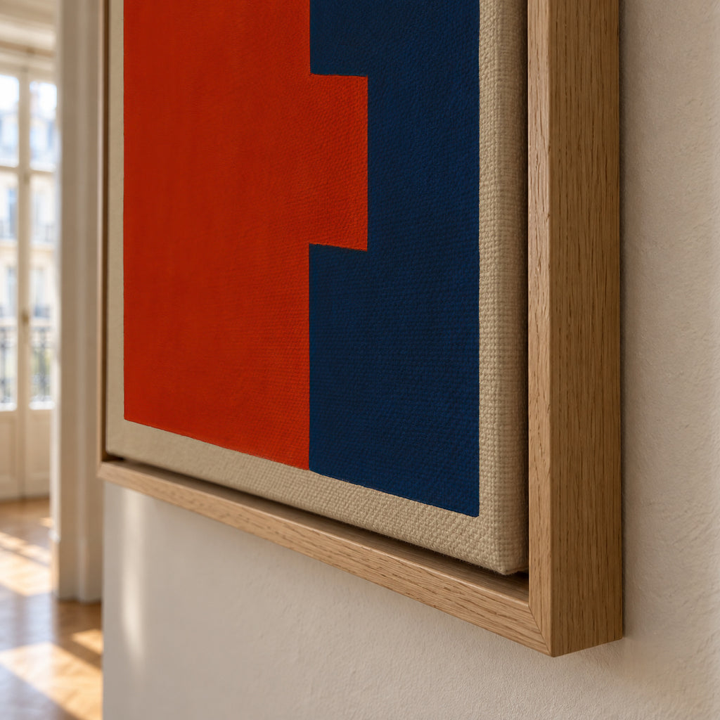 Crimson & Azure II - Framed canvas detail