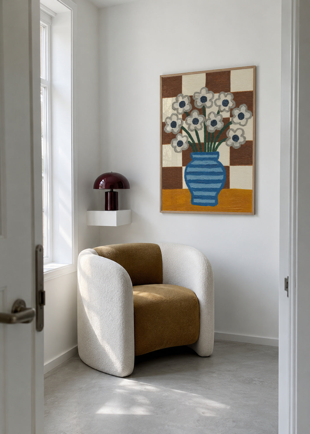Checkered Still Life - Framed poster in an interior
