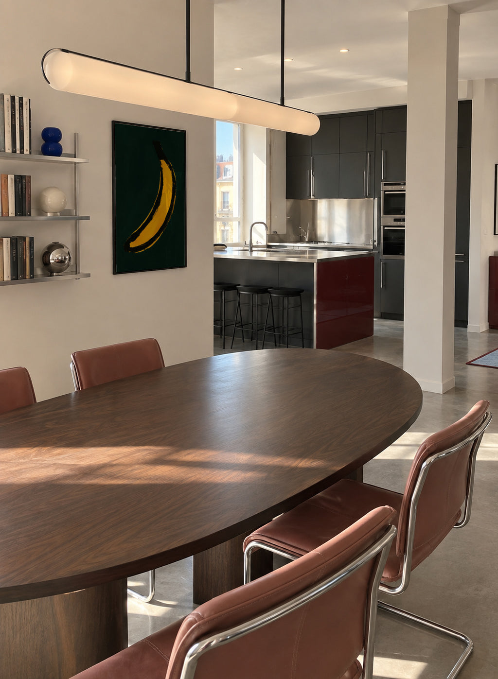 Pop Banana - Framed poster in an interior
