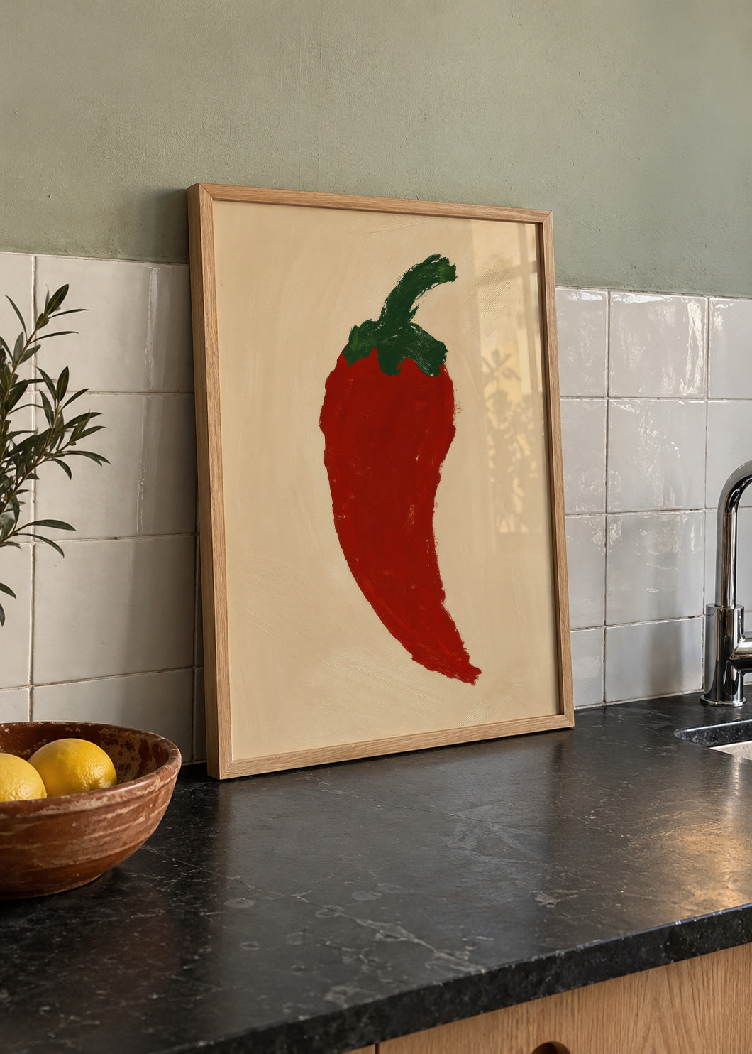 Red Chili - Framed poster in an interior