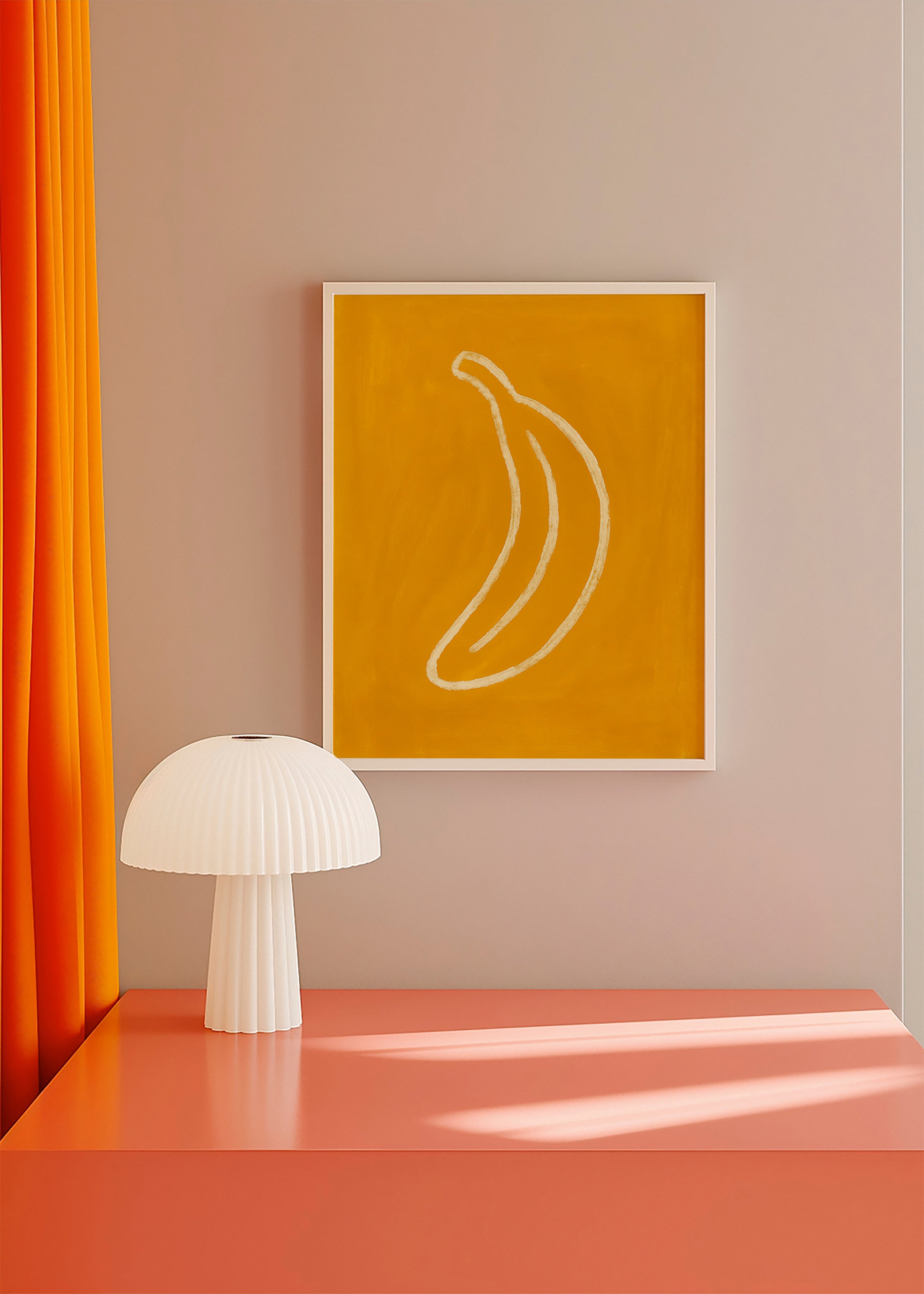 Cuadro de cocina con plátano amarillo minimalista – Product2