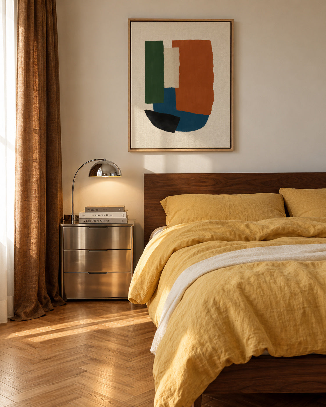 Earthy Stack - Framed canvas in an interior