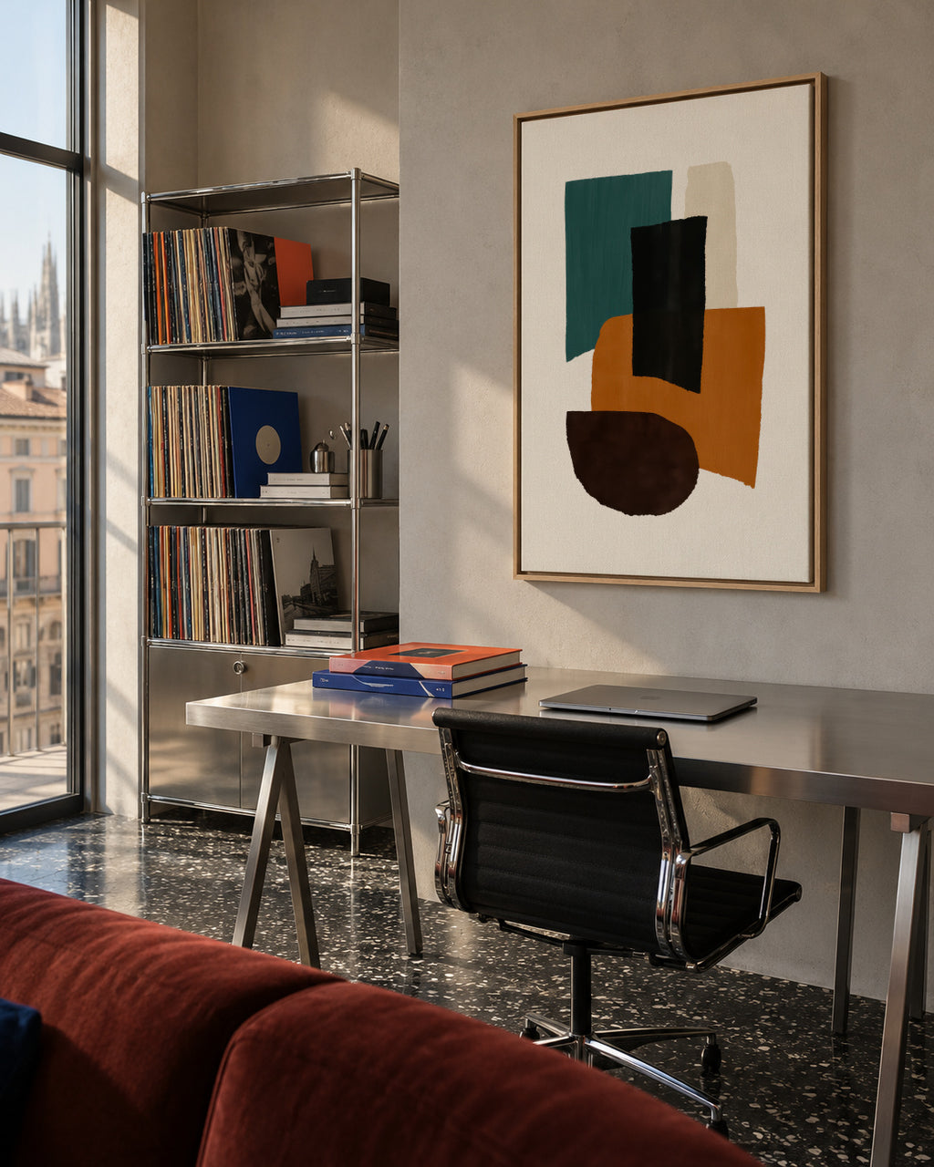 Dark Harmony - Framed canvas in an interior