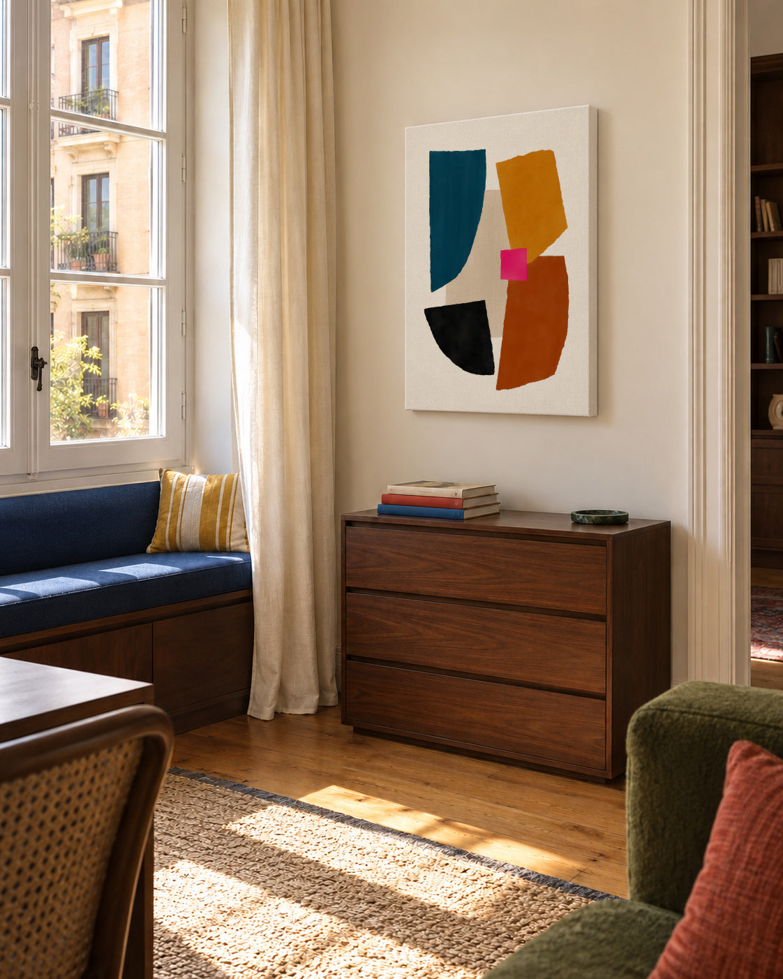 Pink Center - Unframed canvas in an interior