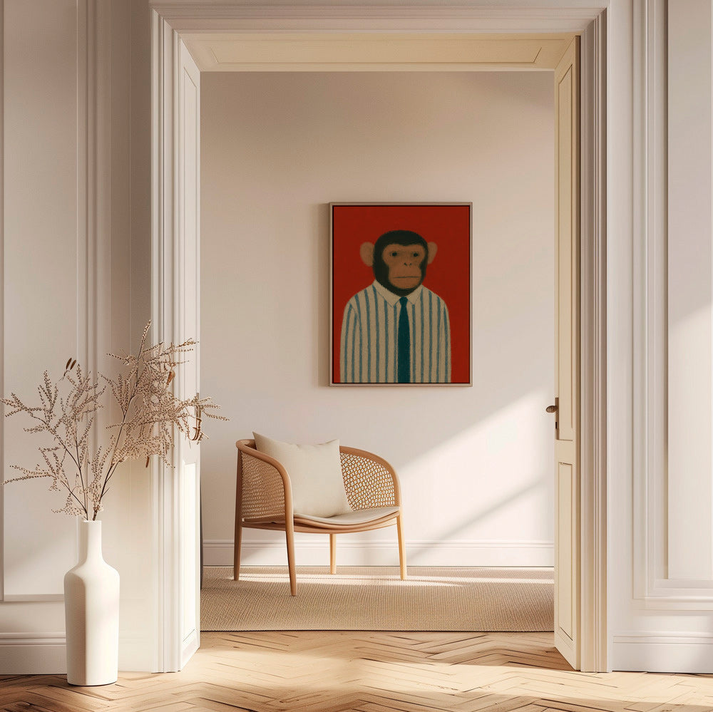 Cuadro mono con corbata rayada – Canvas1