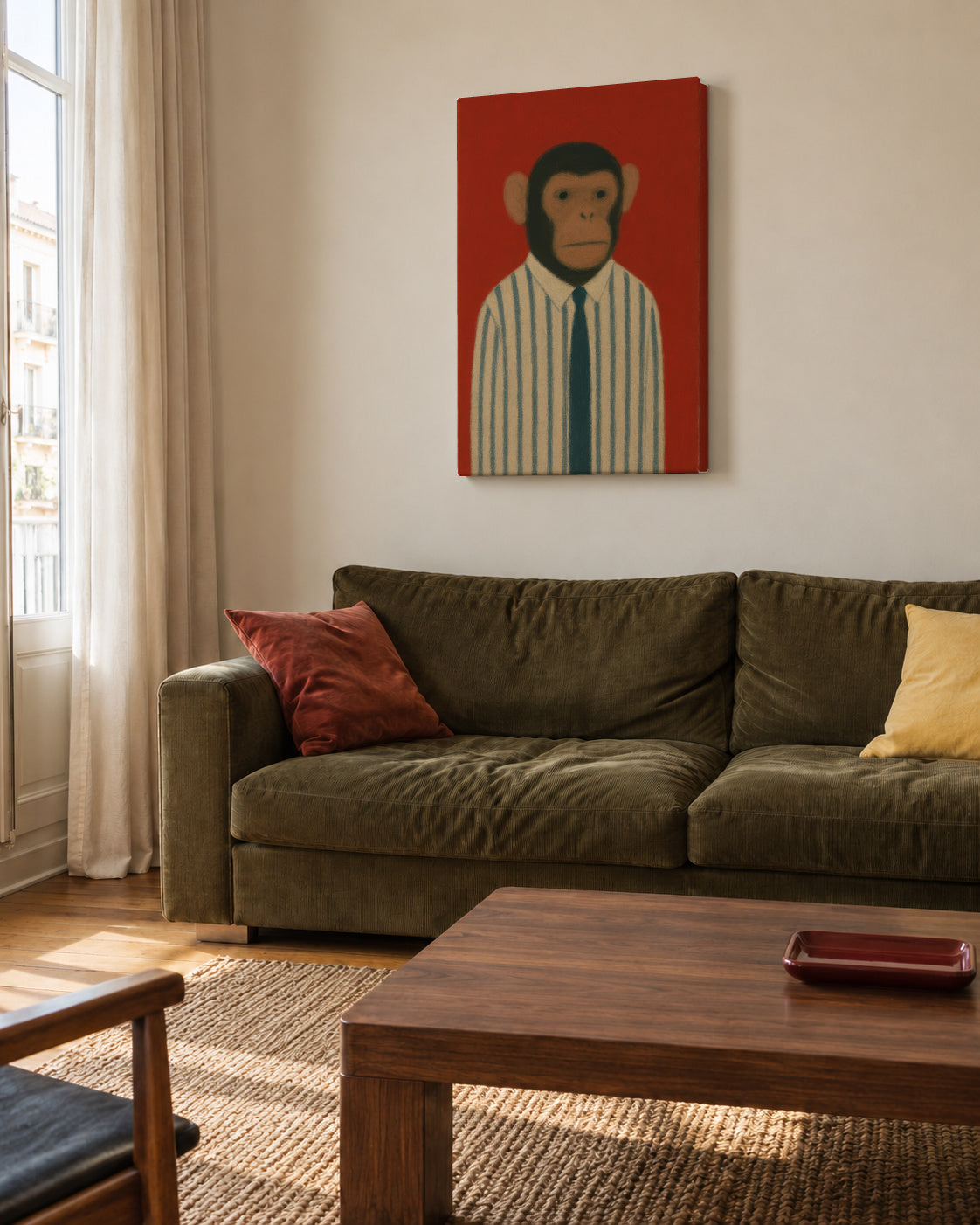 Professional Primate I - Unframed canvas in an interior
