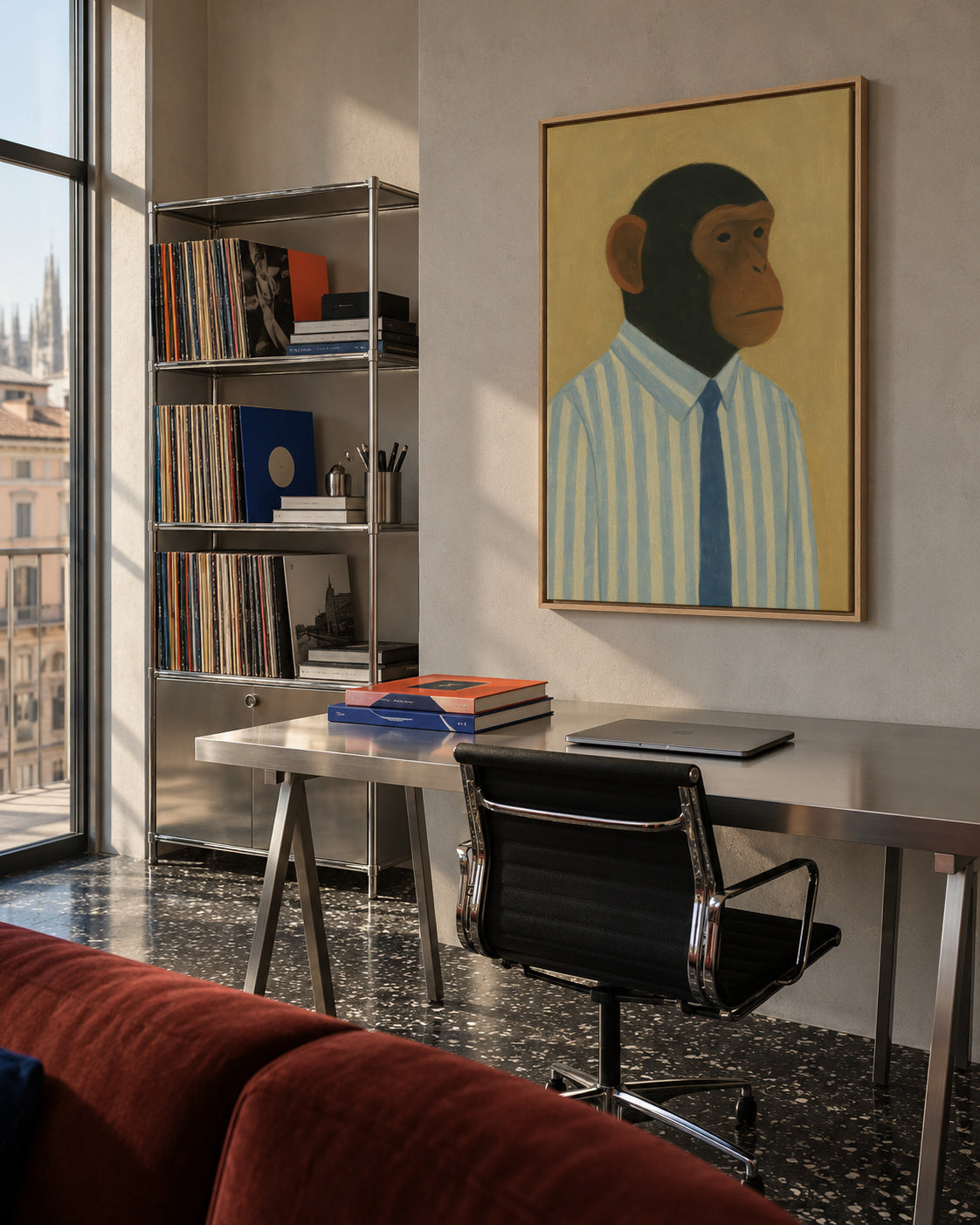 Professional Primate II - Framed canvas in an interior