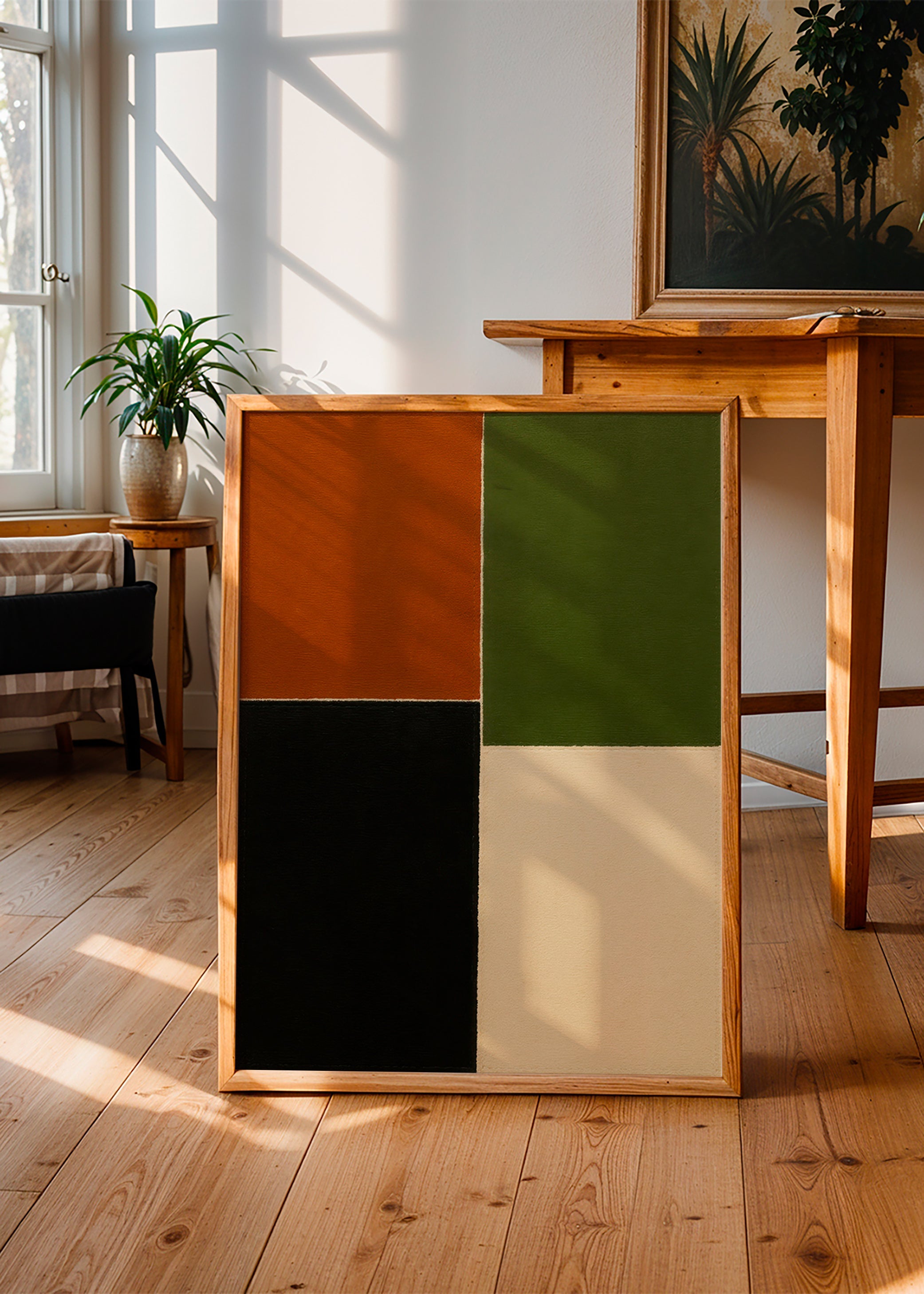 Cuadro geométrico de bloques en tonos tierra – Product3