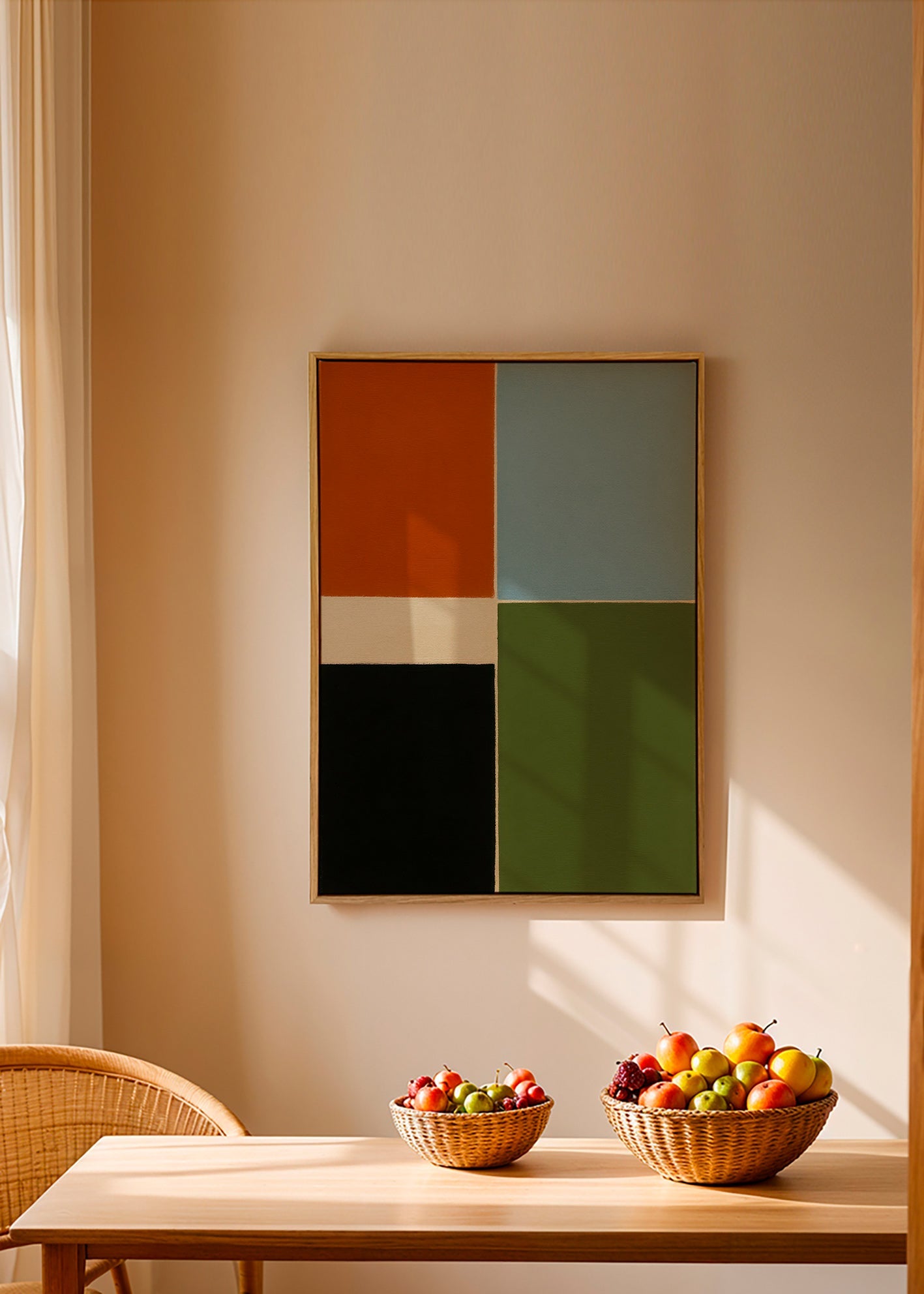 Cuadro geométrico en bloques de color vertical – Canvas1