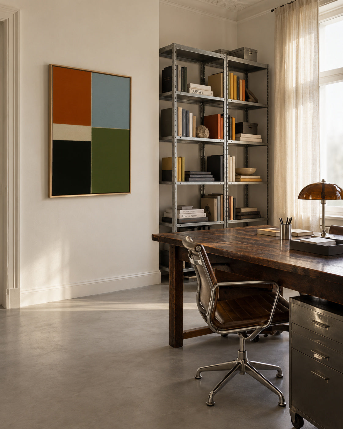 Field Composition III - Framed canvas in an interior