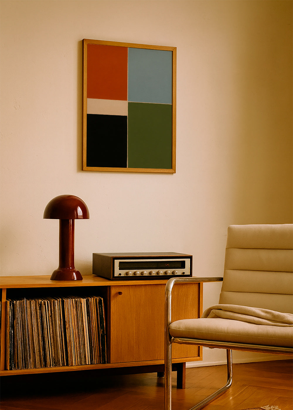 Cuadro geométrico en bloques de color vertical – Product2