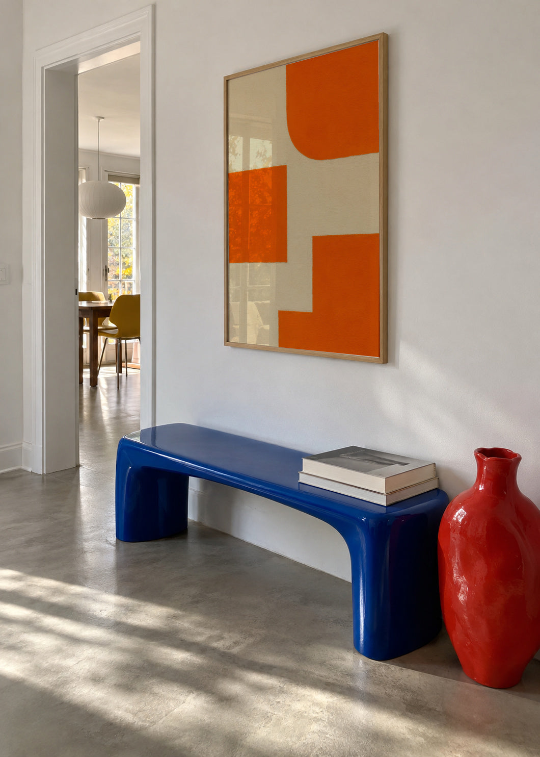 Terracotta Steps II - Framed poster in an interior