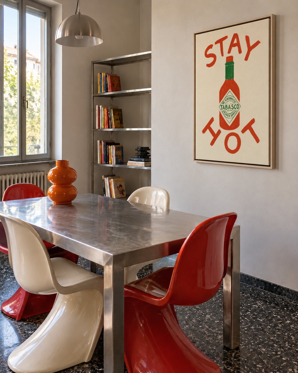 Stay Hot Concept - Framed canvas in an interior
