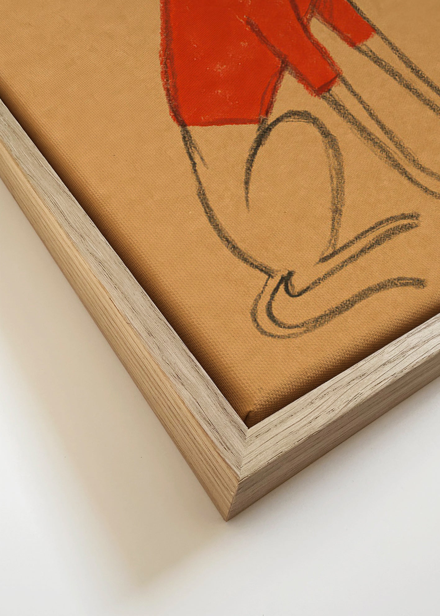 Ilustración de galgo con jersey rojo – Canvas detail