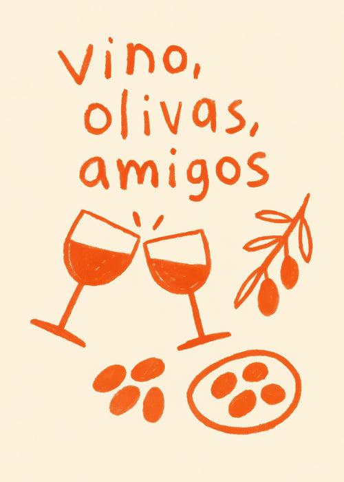 Friends & Olives - Unframed art print